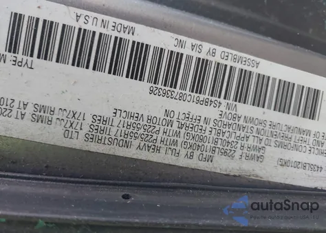 2008 Subaru Outback 2.5I/2.5I L.l. Bean Edition from USA, damaged, VIN 4S4BP61C087336326